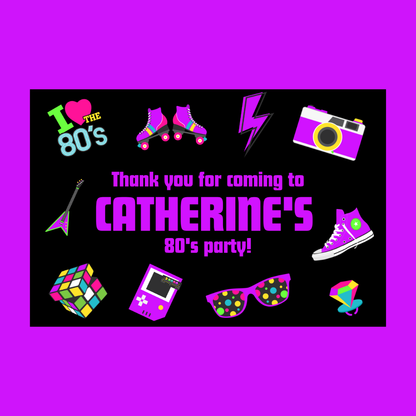 Rectangle Stickers | Party Stickers | 80's Party Stickers | Party Bag Stickers