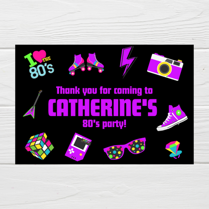 Rectangle Stickers | Party Stickers | 80's Party Stickers | Party Bag Stickers