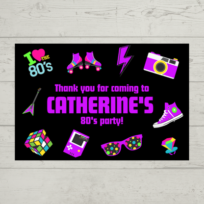 Rectangle Stickers | Party Stickers | 80's Party Stickers | Party Bag Stickers