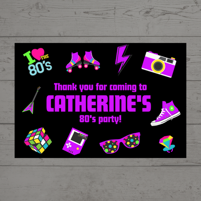 Rectangle Stickers | Party Stickers | 80's Party Stickers | Party Bag Stickers