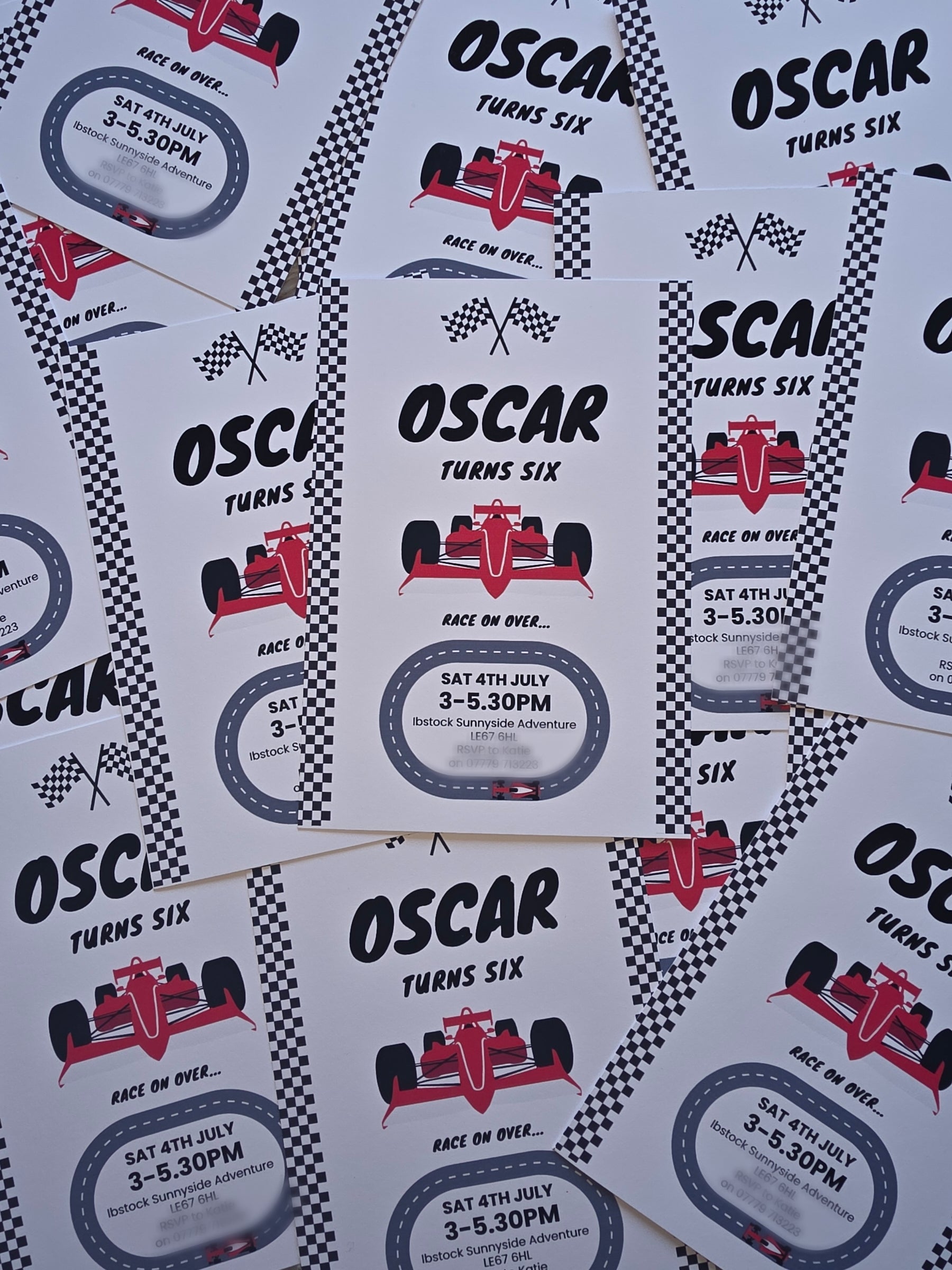 Race Car Invitations | A6 Invites | Racing Car Theme | Party Invitations - Dinky Designs