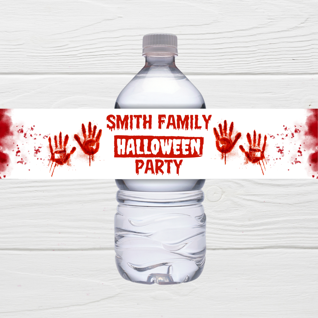 Juice Bottle Labels | Red Halloween Labels | Water Bottle Stickers | Halloween Party | Party Stickers
