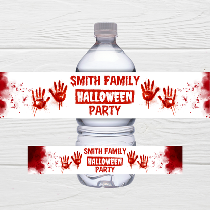 Juice Bottle Labels | Red Halloween Labels | Water Bottle Stickers | Halloween Party | Party Stickers