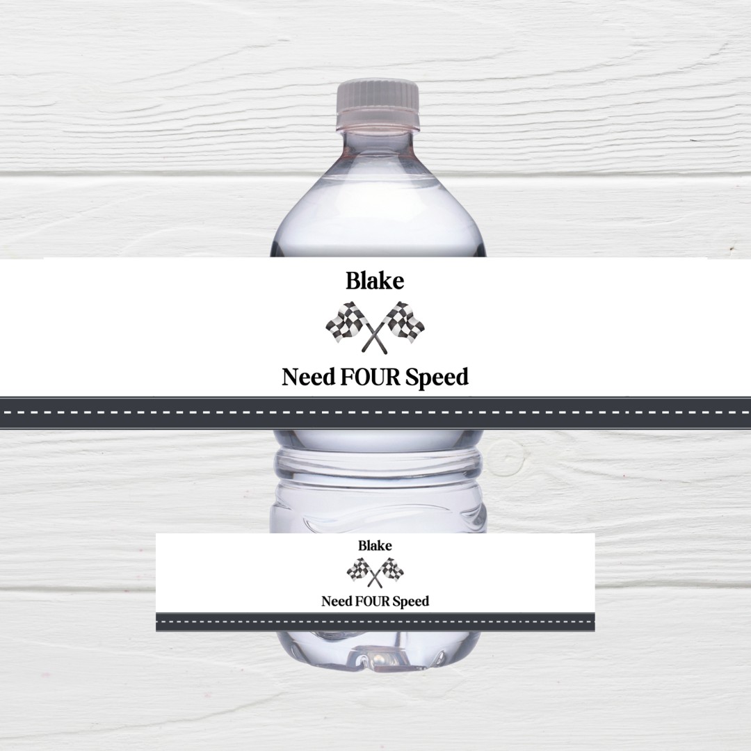 Race Car Water Labels | Water Bottle Labels | Juice Bottle Labels | Race Car Party