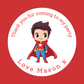Personalised Superhero Birthday Stickers | Various Sizes | Superhero Party Theme (Design 4)