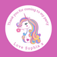 Unicorn Stickers | Circle Stickers | Unicorn Theme Stickers | Sticker Sheet | Party Stickers | Unicorn Party Theme (Design 6)
