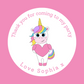 Unicorn Stickers | Circle Stickers | Unicorn Theme Stickers | Sticker Sheet | Party Stickers | Unicorn Party Theme (Design 2)