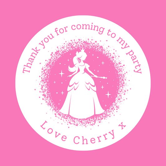 Pink Princess Stickers | Circle Stickers | Sticker Sheet | Princess Theme (Design 1)