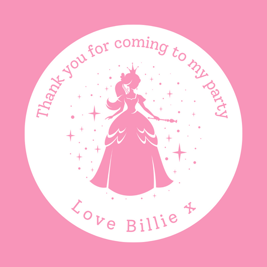 Pink Princess Stickers | Circle Stickers | Sticker Sheet | Princess Theme (Design 2)