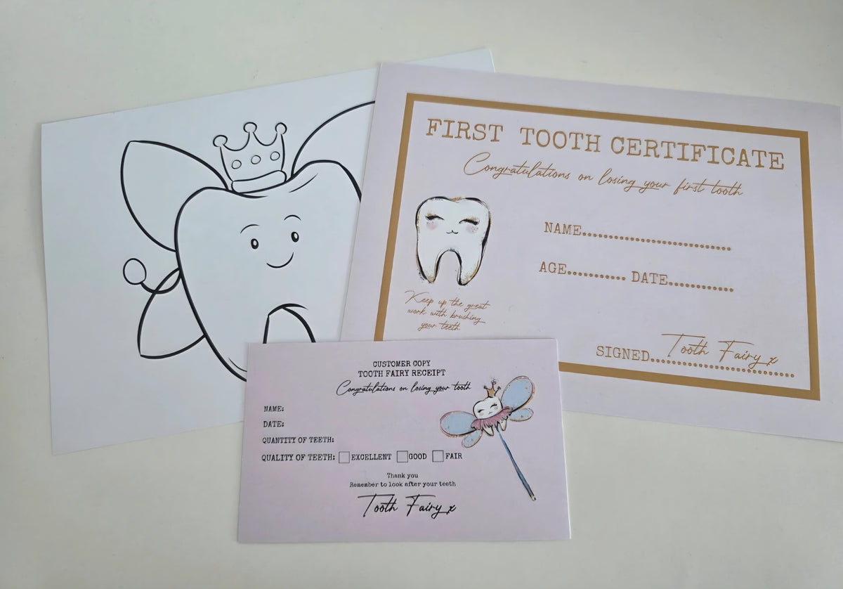 Tooth Fairy Prints Set | Tooth Fairy Gift | Girls Tooth Fairy Set