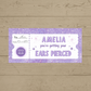 Surprise Ticket Print | Personalised Lilac Ear Piercing Ticket Gift Voucher | Gift Idea