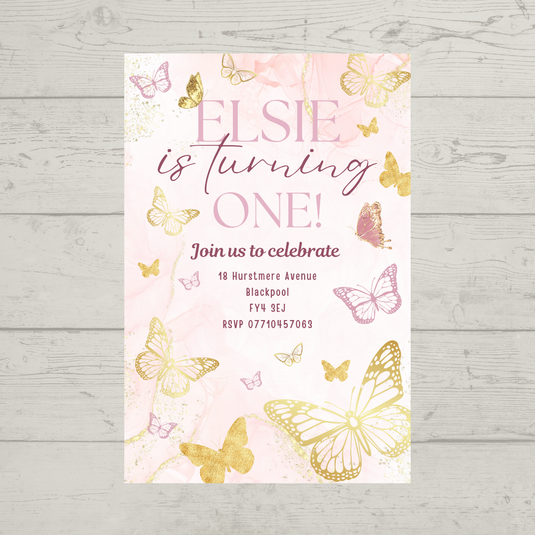 Butterfly Party Invitations | A6 Invites | Butterfly Theme Invitations | Party Invitations