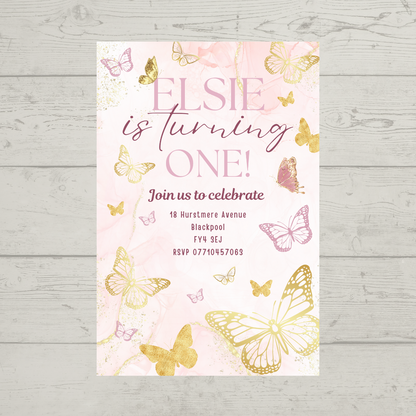 Butterfly Party Invitations | A6 Invites | Butterfly Theme Invitations | Party Invitations