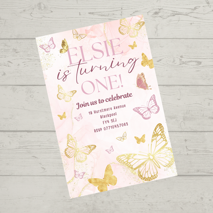Butterfly Party Invitations | A6 Invites | Butterfly Theme Invitations | Party Invitations