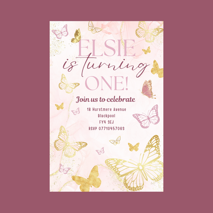 Butterfly Party Invitations | A6 Invites | Butterfly Theme Invitations | Party Invitations