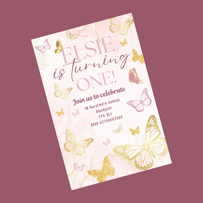 Butterfly Party Invitations | A6 Invites | Butterfly Theme Invitations | Party Invitations