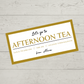 Surprise Ticket Print | Gold Afternoon Tea Ticket Voucher | Gift Idea