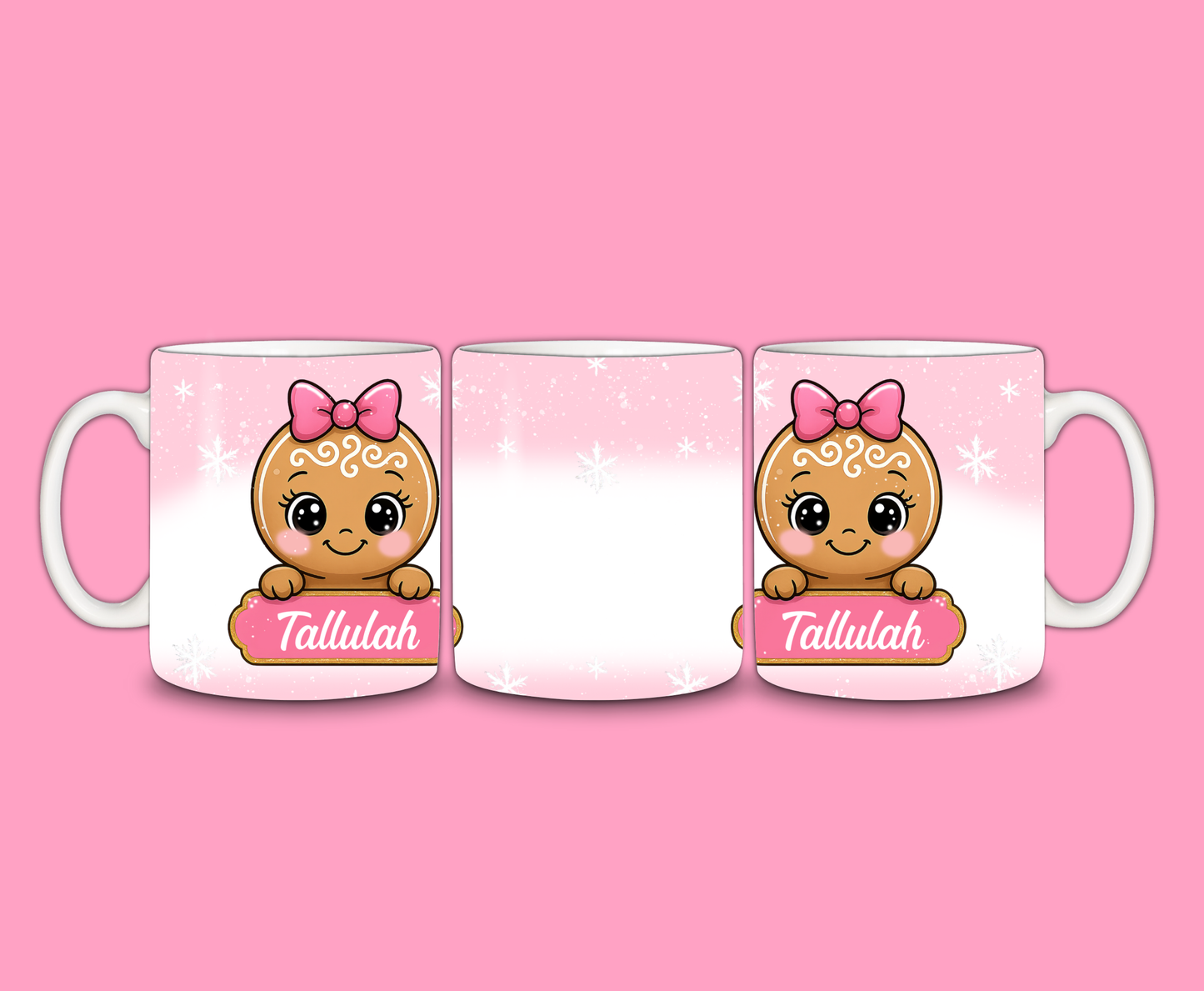 Christmas Mug | Personalised Pink Gingerbread Mug | Gift Idea