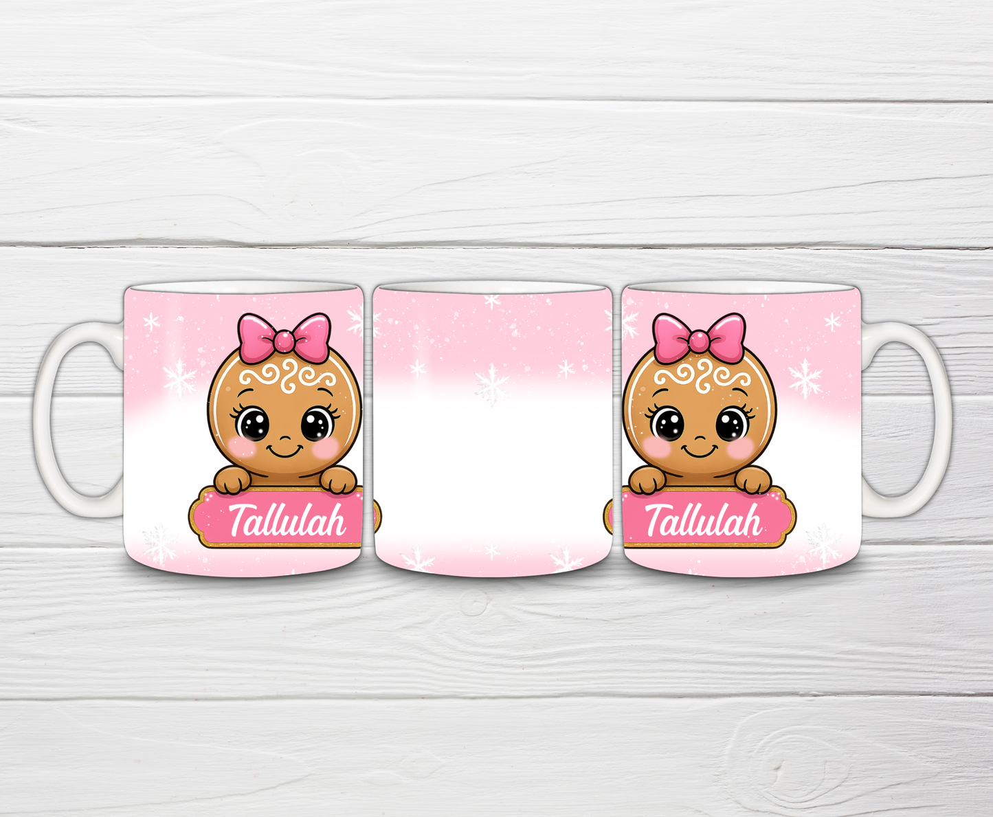 Christmas Mug | Personalised Pink Gingerbread Mug | Gift Idea