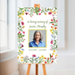 Funeral Service Entrance Board Sign | Personalised Photo Funeral Board | Wildflower Spring Floral Funeral Wake Sign | A4, A3, A2