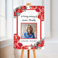 Funeral Service Entrance Board Sign | Personalised Photo Funeral Board | Red Roses Funeral Wake Sign | A4, A3, A2