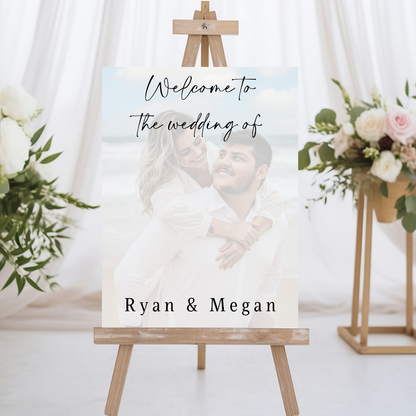 Wedding Day Colour Photo Welcome Entrance Board Sign | Personalised Wedding Event Board Sign | A4, A3, A2