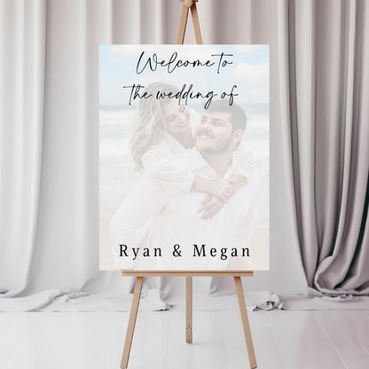 Wedding Day Colour Photo Welcome Entrance Board Sign | Personalised Wedding Event Board Sign | A4, A3, A2