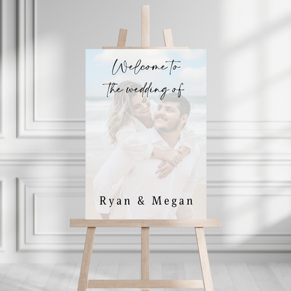 Wedding Day Colour Photo Welcome Entrance Board Sign | Personalised Wedding Event Board Sign | A4, A3, A2
