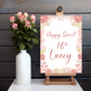 Blush Pink Gold Floral Welcome Board Sign | Personalised Baby Shower, Christening, Birthday Party, Wedding Board | Party Sign | A4, A3, A2