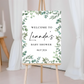Greenery Leafy Welcome Board Sign | Personalised Baby Shower, Christening, Birthday Party, Wedding Board | Party Sign | A4, A3, A2