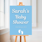 Blue Footprint Baby Shower Welcome Board Sign | Personalised Baby Shower Board | Christening Party Sign | A4, A3, A2