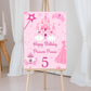 Pink Princess Birthday Welcome Board Sign | Personalised Princess Board | Party Sign | A4, A3, A2