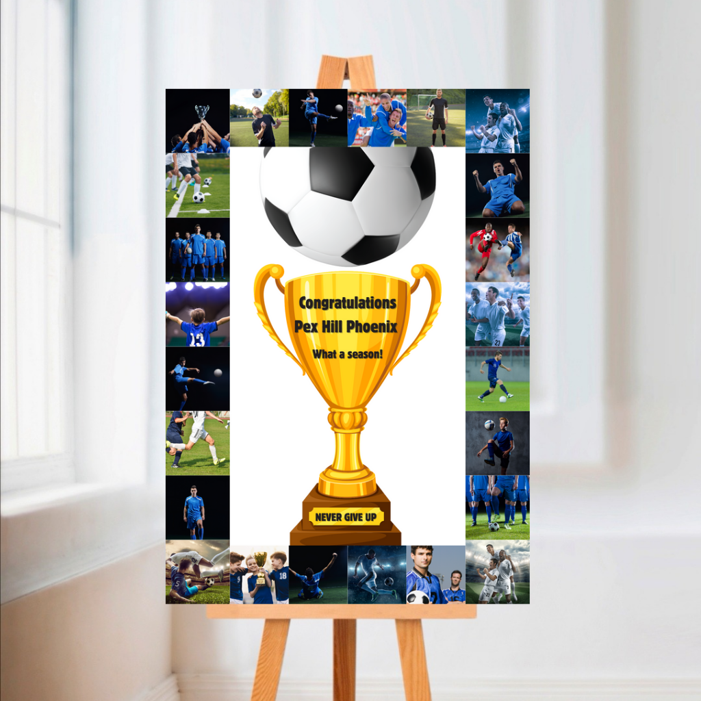 Football Image Photo Collage Welcome Board Sign | Personalised Football Presentation Night Sign | A4, A3, A2