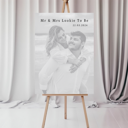 Wedding Day/Engagement Black & White Photo Welcome Entrance Board Sign | Personalised Wedding Engagement Event Board Sign | A4, A3, A2