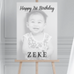 Black & White Photo Board | First Birthday Welcome Board Sign | Personalised Party Board | A4, A3, A2