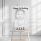 Black & White Photo Board | First Birthday Welcome Board Sign | Personalised Party Board | A4, A3, A2