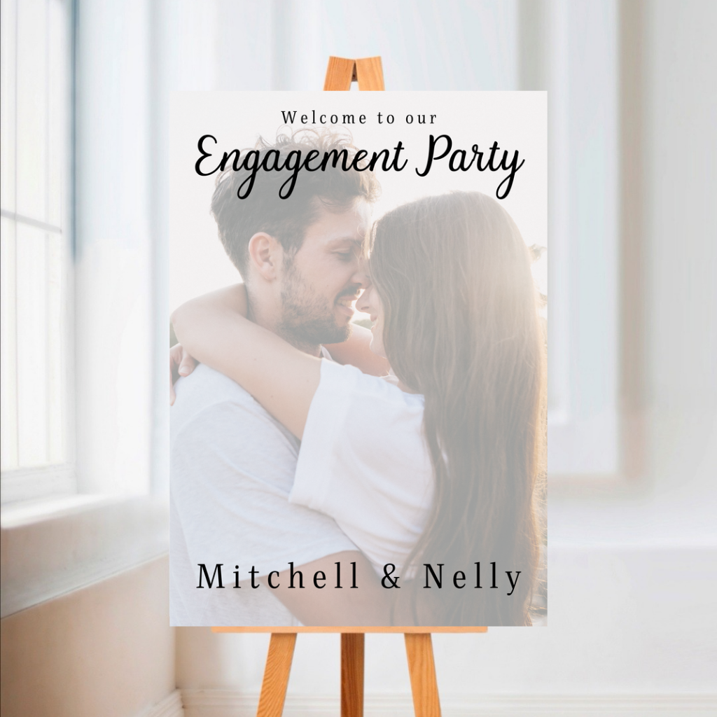 Engagement Day Colour Photo Welcome Entrance Board Sign | Personalised Engagement Event Board Sign | A4, A3, A2