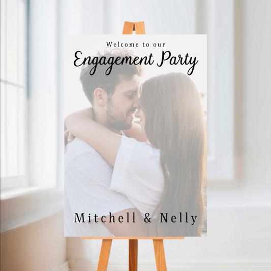 Engagement Day Colour Photo Welcome Entrance Board Sign | Personalised Engagement Event Board Sign | A4, A3, A2