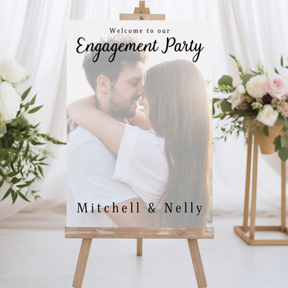 Engagement Day Colour Photo Welcome Entrance Board Sign | Personalised Engagement Event Board Sign | A4, A3, A2