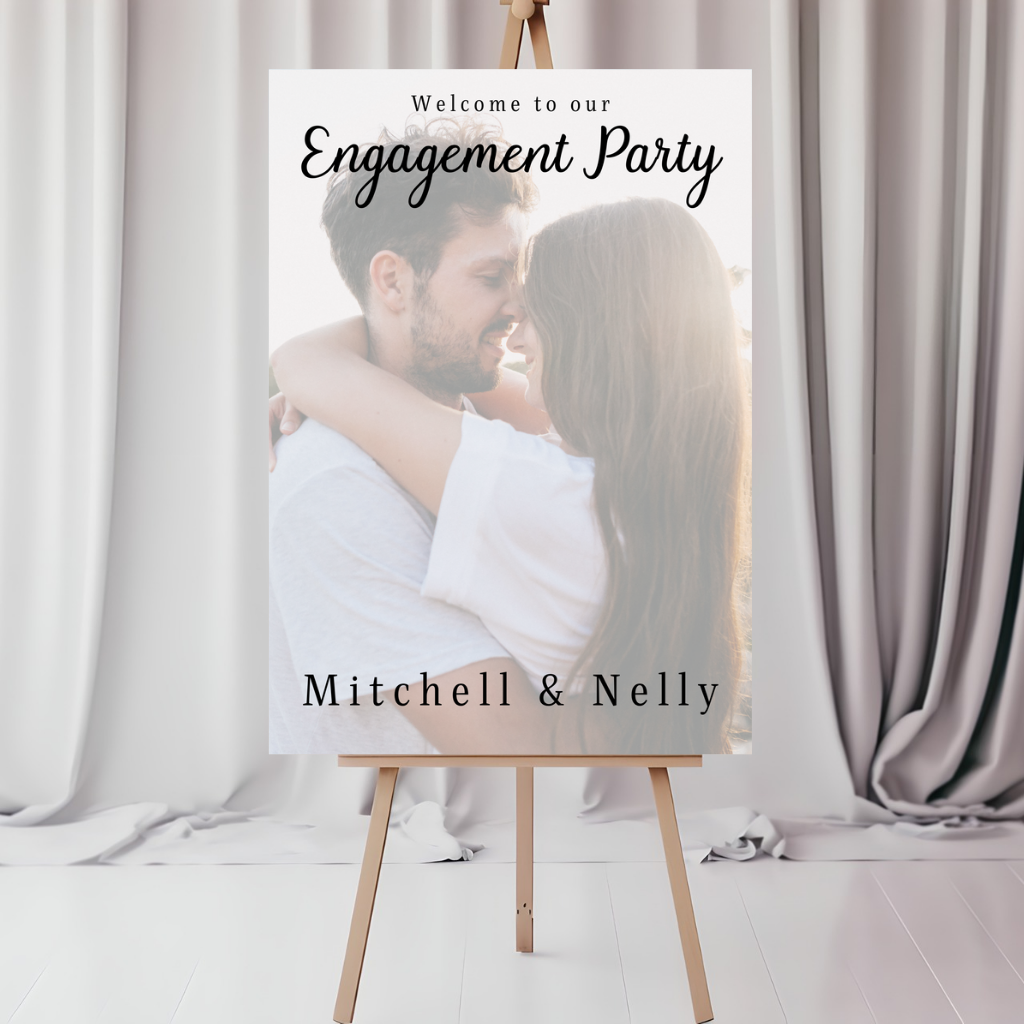 Engagement Day Colour Photo Welcome Entrance Board Sign | Personalised Engagement Event Board Sign | A4, A3, A2