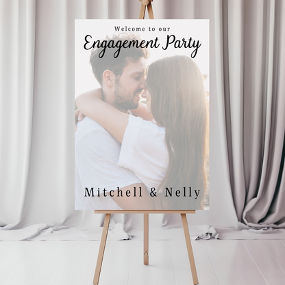 Engagement Day Colour Photo Welcome Entrance Board Sign | Personalised Engagement Event Board Sign | A4, A3, A2