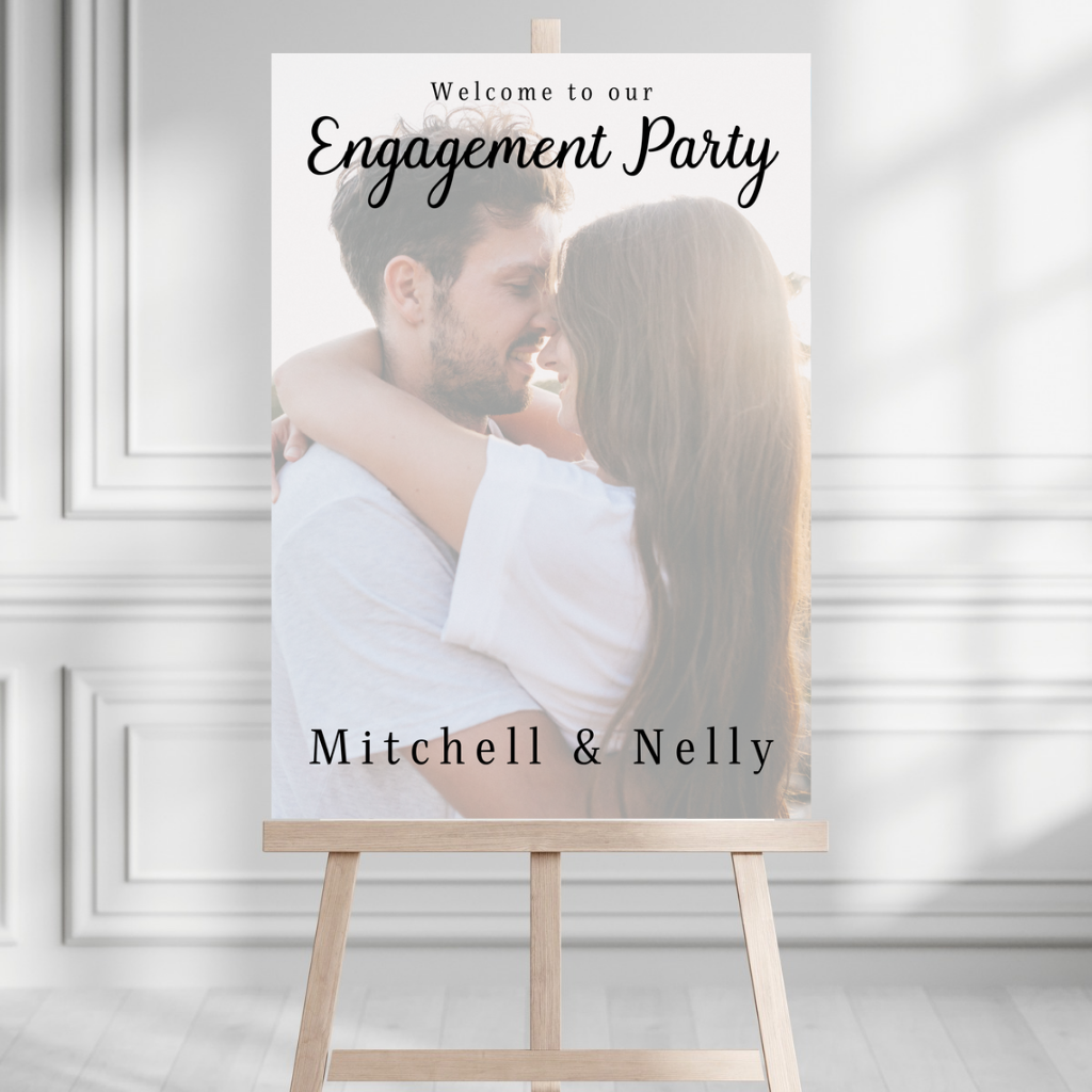 Engagement Day Colour Photo Welcome Entrance Board Sign | Personalised Engagement Event Board Sign | A4, A3, A2