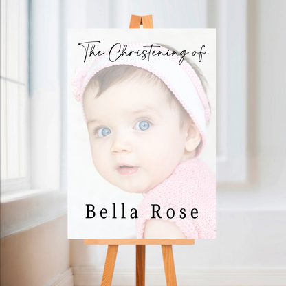 Colour Photo Board | Christening, Baptism, Holy Communion Welcome Board Sign | Personalised Party Board | A4, A3, A2