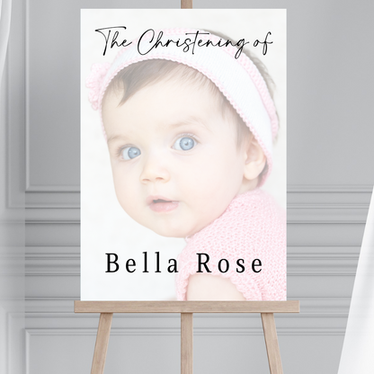 Colour Photo Board | Christening, Baptism, Holy Communion Welcome Board Sign | Personalised Party Board | A4, A3, A2