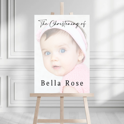 Colour Photo Board | Christening, Baptism, Holy Communion Welcome Board Sign | Personalised Party Board | A4, A3, A2