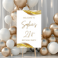 White & Gold Welcome Board Sign | Personalised Birthday Board | Birthday Party Sign | A4, A3, A2