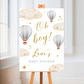 Blue Hot Air Balloon Baby Shower Welcome Board Sign | Personalised Baby Shower Board | Party Sign | A4, A3, A2