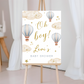 Blue Hot Air Balloon Baby Shower Welcome Board Sign | Personalised Baby Shower Board | Party Sign | A4, A3, A2