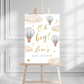 Blue Hot Air Balloon Baby Shower Welcome Board Sign | Personalised Baby Shower Board | Party Sign | A4, A3, A2