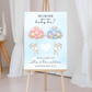 Pink Blue Bunny Balloon Gender Reveal Welcome Board Sign | Personalised Gender Reveal Board | Party Sign | A4, A3, A2